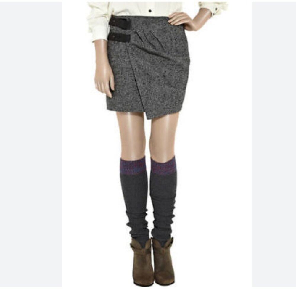 RAG & BONE Ledbury Wrap Mini Skirt Sz 2 GOTH DARK ACADEMIA CLUELESS OFFICE SIREN